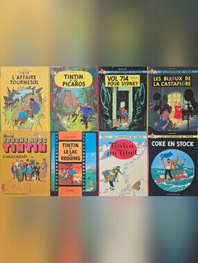🔴Tintin Comic Book Lot 3 OF 3 - Colorful Vintage Hardcovers - FRENCH